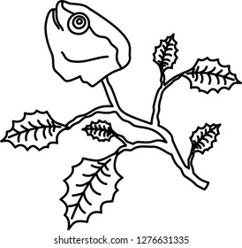 Sardine and holly charm outline