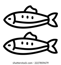 Sardine icon outline vector. Fish herring. Oil food