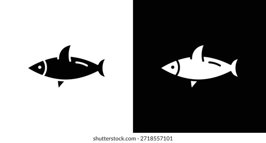 Ilustración vectorial de iconos de sardina - iconos de vector de estilo negro de alta calidad