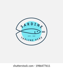Sardine and mackerel logo template. Fish Logo vector illustration design.