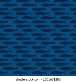 Sardine shoal of fish seamless vector pattern of grilled fishes. Lisbon St Antonio traditional portugese food festival. June Portugal party . Atlantic blue ocean animal symbol. Isolated fishing icon