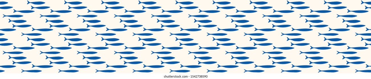 Sardine shoal of fish seamless vector border pattern of grilled fishes. Lisbon St Antonio traditional portugese food festival. June Portugal street party. Atlantic ocean animal ribbon, fishing banner.