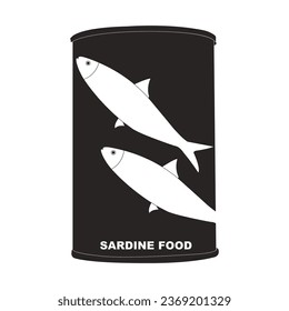 Sardines, canned fish icon vector illustration symbol design