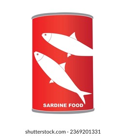 Sardines, canned fish icon vector illustration symbol design