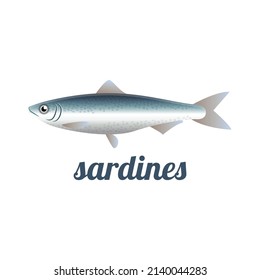 ilustración vectorial aislada de sardinas