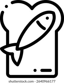 sardines icon. Thin Linear Style Design Isolated On White Background