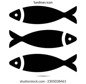 Sardines icon vector illustration graphic on background