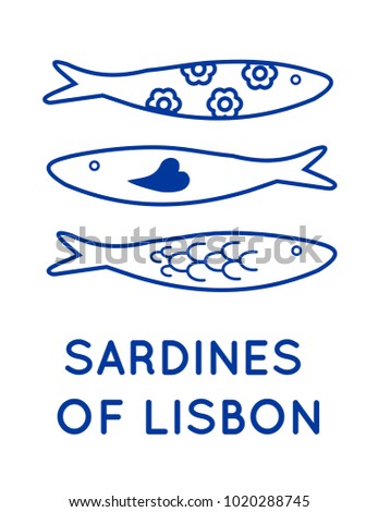 Sardines of Lisbon Portugal vector