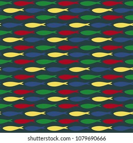 Sardines pattern of the national colors of Portugal. Can be used for printing, wallpaper, textiles for Santos Populares in Portugal.