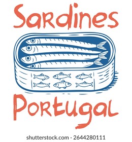 sardines portugal - Sea Animal Shirt Vector, Whimsical Sea Design sublimation, Summer beach T-shirt Design, marine life sayings
