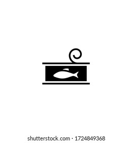 Sardines vector icon in black solid flat design icon isolated on white background