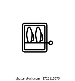 Sardines vector icon in linear, outline icon isolated on white background