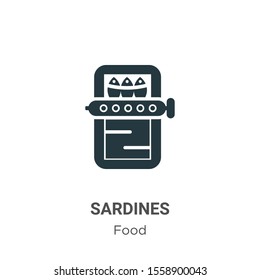 Sardines vector icon on white background. Flat vector sardines icon symbol sign from modern food collection for mobile concept and web apps design.