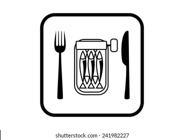  Sardines vector icon on white background