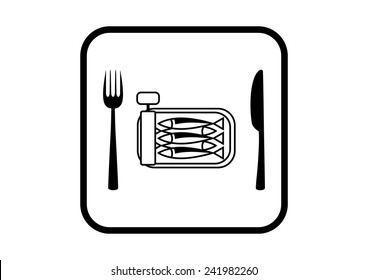  Sardines vector icon on white background