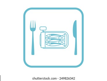  Sardines vector icon on white background