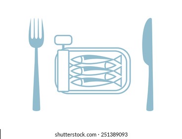  Sardines vector icon on white background