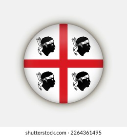 Sardinia Flag. Region of Italy. Vector illustration.