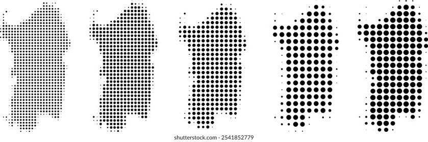 Sardenha Itália mapa halftone em tamanhos diferentes.eps
