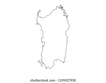 Sardinia outline map island shape Italy 