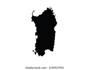 Sardinia outline map island shape Italy 