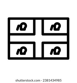 Icono de vector de Cerdeña sobre fondo blanco
