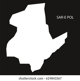 Sar-e Pol Afghanistan map black inverted silhouette illustration