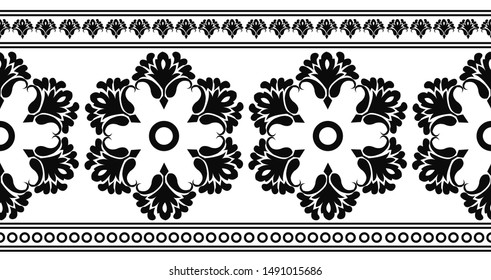 Saree Border Design Concept Circle Surrounded Stock Vector (Royalty ...