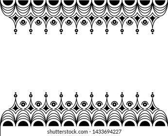 Saree border design Concept - Indian Traditional and Cultural Rangoli, Alpona, Kolam or Paisley vector line art