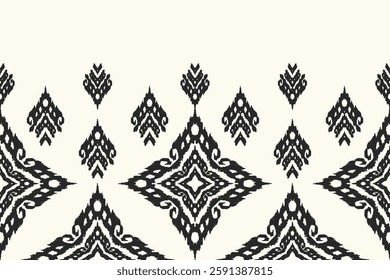 Saree Saree Embroidery Ikat Floral Pattern, Traditional Oriental Pattern, Ikat Embroidery Design for Fabric, Cloth, Wrapping, Decoration