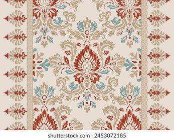 Saree Motifs Ikat floral paisley embroidery floral.ikat ethnic oriental pattern traditional.Ikat embroidery   style abstract embroidery design for texture,fabric,clothing,wrapping,decoration