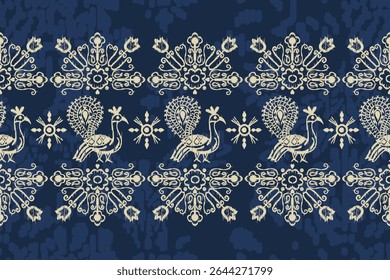 Saree Sarong Motifs Ikat animal paisley embroidery floral.ikat ethnic oriental pattern traditional.Ikat embroidery style abstract embroidery design for texture,fabric,clothing,wrapping,decoration
