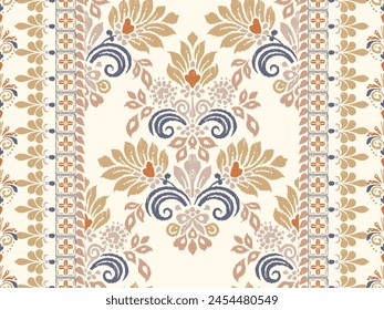 Saree sarong Motifs Ikat floral paisley ethnic embroidery floral.ikat ethnic oriental pattern traditional.Ikat embroidery saree ethnic style abstract embroidery for texture,fabric,clothing,decoration