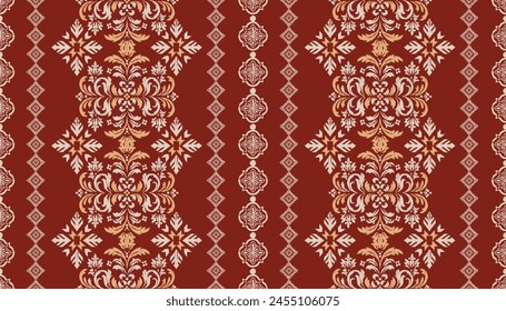 Saree sarong Motifs Ikat floral paisley ethnic embroidery floral.ikat ethnic oriental pattern traditional.Ikat embroidery saree ethnic style abstract embroidery for texture,fabric,clothing,decoration