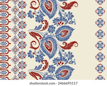 Saree Sarong Motifs Ikat floral paisley embroidery floral.ikat ethnic oriental pattern traditional.Ikat embroidery   style abstract embroidery design for texture,fabric,clothing,wrapping,decoration