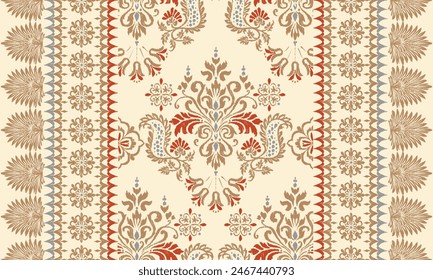 Saree Sarong Motifs Ikat floral paisley embroidery floral.ikat ethnic oriental pattern traditional.Ikat embroidery   style abstract embroidery design for texture,fabric,clothing,wrapping,decoration
