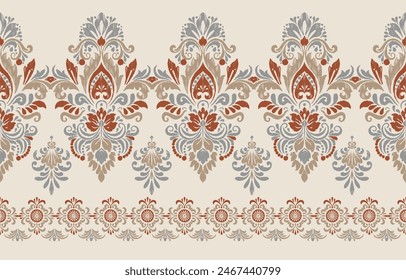 Saree Sarong Motifs Ikat floral paisley embroidery floral.ikat ethnic oriental pattern traditional.Ikat embroidery   style abstract embroidery design for texture,fabric,clothing,wrapping,decoration