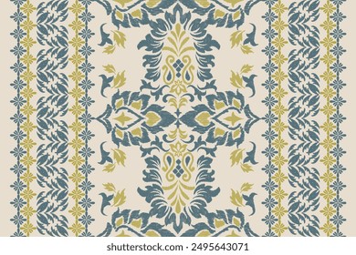 Saree Sarong Motifs Ikat floral paisley embroidery floral.ikat ethnic oriental pattern traditional.Ikat embroidery style abstract embroidery design for texture, fabric, clothing, wrapping, decoration