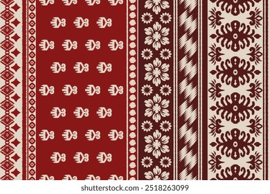 Saree Sarong Motifs Ikat floral paisley bordado floral.ikat étnico padrão oriental tradicional.Ikat bordado estilo abstrato bordado design para textura, tecido, roupas, envoltório, decoração