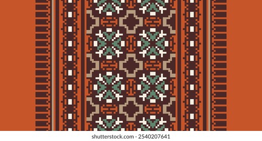 Saree Sarong Motifs Ikat floral paisley embroidery floral.ikat ethnic oriental pattern traditional.Ikat embroidery style abstract embroidery design for texture,fabric,clothing,wrapping,decoration