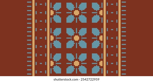 Saree Sarong Motifs Ikat floral paisley embroidery floral.ikat ethnic oriental pattern traditional.Ikat embroidery style abstract embroidery design for texture,fabric,clothing,wrapping,decoration