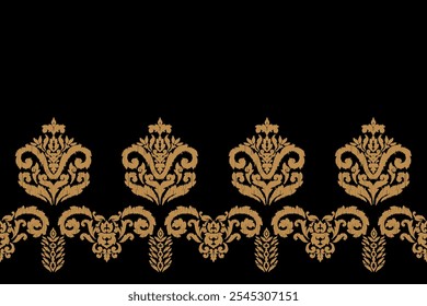 Saree Sarong Motifs Ikat floral paisley embroidery floral.ikat ethnic oriental  seamless pattern traditional.Ikat embroidery style abstract embroidery design for texture,fabric,clothing,wrapping.