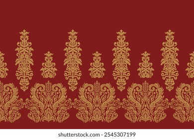 Saree Sarong Motifs Ikat floral paisley embroidery floral.ikat ethnic oriental  seamless pattern traditional.Ikat embroidery style abstract embroidery design for texture,fabric,clothing,wrapping.