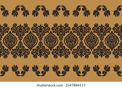 Saree Sarong Motifs Ikat floral paisley embroidery floral.ikat ethnic oriental  seamless pattern traditional.Ikat embroidery style abstract embroidery design for texture,fabric,clothing,wrapping.