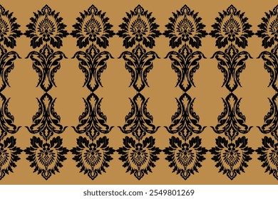 Saree Sarong Motifs Ikat floral paisley embroidery floral.ikat ethnic oriental  seamless pattern traditional.Ikat embroidery style abstract embroidery design for texture,fabric,clothing,wrapping.