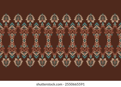 Saree Sarong Motifs Ikat floral paisley embroidery floral.ikat ethnic oriental  seamless pattern traditional.Ikat embroidery style abstract embroidery design for texture,fabric,clothing,wrapping.