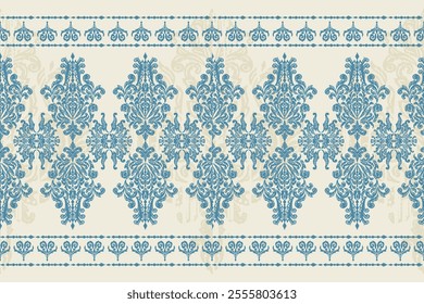 Saree Sarong Motifs Ikat floral paisley embroidery floral.ikat ethnic oriental  seamless pattern traditional.Ikat embroidery style abstract embroidery design for texture,fabric,clothing,wrapping.