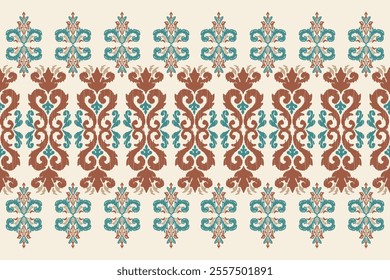 Saree Sarong Motifs Ikat floral paisley embroidery floral.ikat ethnic oriental  seamless pattern traditional.Ikat embroidery style abstract embroidery design for texture,fabric,clothing,wrapping.