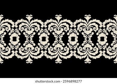 Saree Sarong Motifs Ikat floral paisley embroidery floral.ikat ethnic oriental  seamless pattern traditional.Ikat embroidery style abstract embroidery design for texture,fabric,clothing,wrapping.