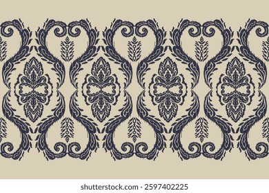Saree Sarong Motifs Ikat floral paisley embroidery floral.ikat ethnic oriental  seamless pattern traditional.Ikat embroidery style abstract embroidery design for texture,fabric,clothing,wrapping.